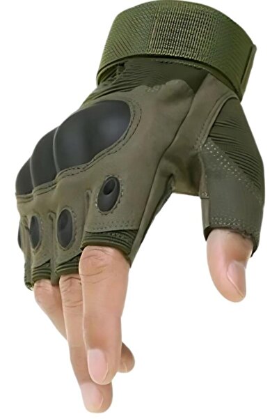 SINGLE SWORD قفازات تكتيكية نصف إصبع لركوب الدراجات والدراجات النارية في الهواء الطلق L//KHAKI