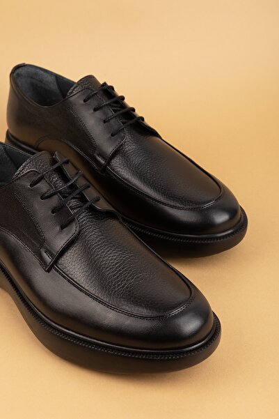 Gondol Men's Genuine Leather Groom's and Suit Shoes Lightweight Comfortable Add.3006 Black