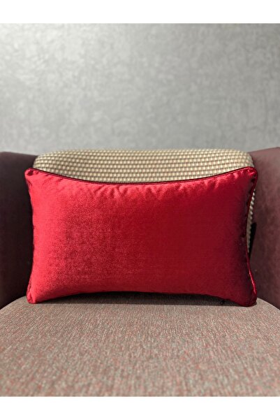 Fabricland غطاء وسادة أطلس أحمر اللون مستورد حصريًا مقاس 50 × 30 سم