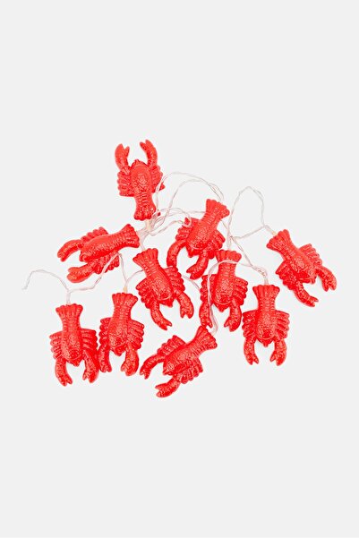 Muy Mucho إكليل إضاءات على شكل جراد البحر، أحمر