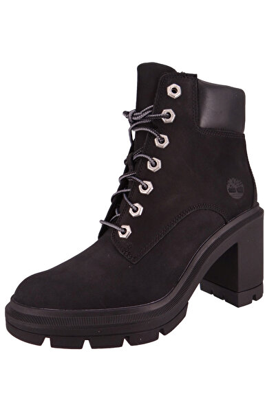 Timberland Damen Elegante Stiefelette Allington Heights TB0A5Y6C015 Schwarz Black Leder mit Außensohle aus Gum