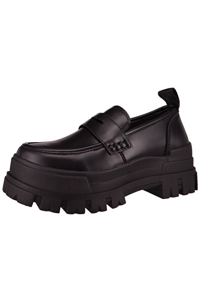 Buffalo Damen Klassische Halbschuhe Aspha Loafer 1622104 Schwarz Siyah Kunstl...