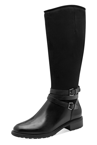 Tamaris Damen Elegante Stiefel 1-25614-45 Schwarz 001 Black Lederimitat/ Text...