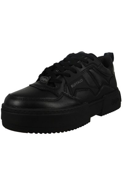 Buffalo Damen Low Sneaker RSE V2 Low Top 1630725 Schwarz Black Kunstleder mit Perfect Fit durch Memory Foam