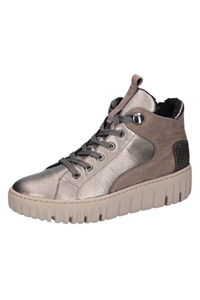 Waldläufer Damen Mid Sneaker H-Livia Mid Top 941804 403 Grau 999 schiefer carbon Leder mit EVA & herausnehmbar