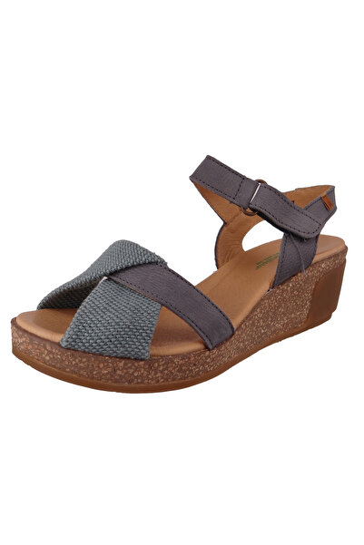 El Naturalista Damen Sandalen Leaves Keil N5038 Blau Vaquero Leder und Textil