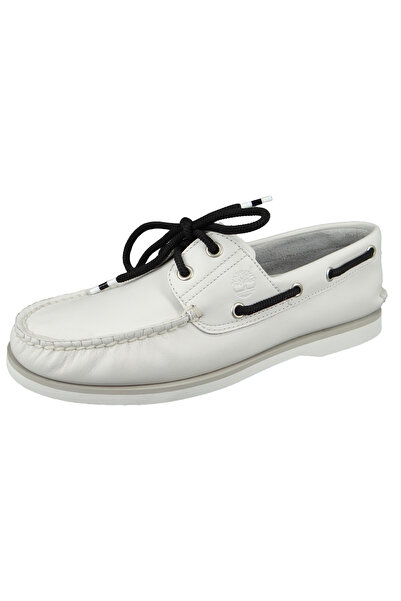 Timberland Herren Elegante Halbschuhe Classic Boat CA2A87 TB0A2A87L77 Weiß White Full Grain Leder mit EVA