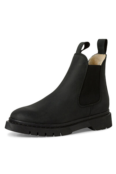 Tamaris Damen Elegante Stiefelette 1-26829-41 Schwarz 001 Black Leder mit Removable Sock