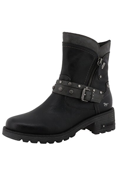 Mustang Damen Elegante Stiefelette Winterschuhe 15M0082002 Schwarz 001 Black Kunstleder