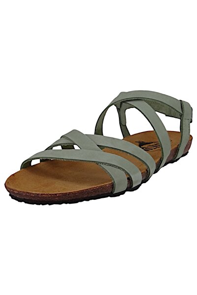 PLAKTON Damen Komfort Sandalen Mam Vali 575184 575184 Nobuck Grün Salvia Leder