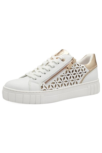 Marco Tozzi Damen Low Sneaker Low Top 2-23701-42 Weiß 197 White Comb Kunstleder