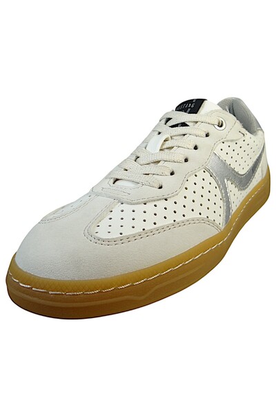 Mustang Damen Low Sneaker Low Top 1511302 Weiß 203 Ice Kunstleder