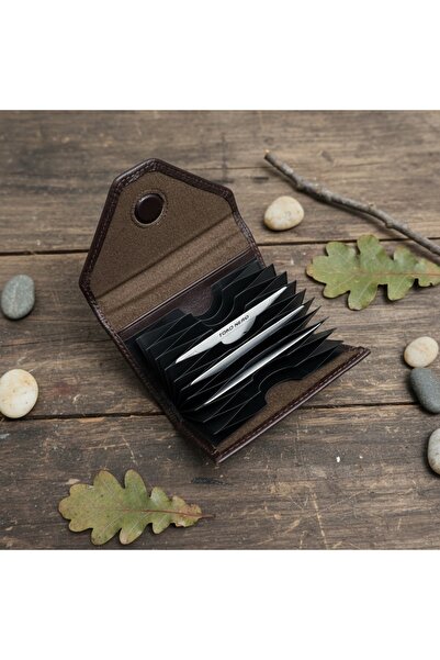 PASSTELL Accordion Credit Card Holder Wallet 100% Genuine Leather