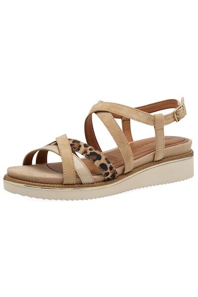 Tamaris Damen Sandalen 1-28237-44 Braun 445 TAN Comb Leder