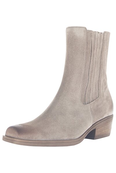 GABOR Damen Elegante Stiefelette F-Weite 75.910 Grau 12 Kiesel Leder