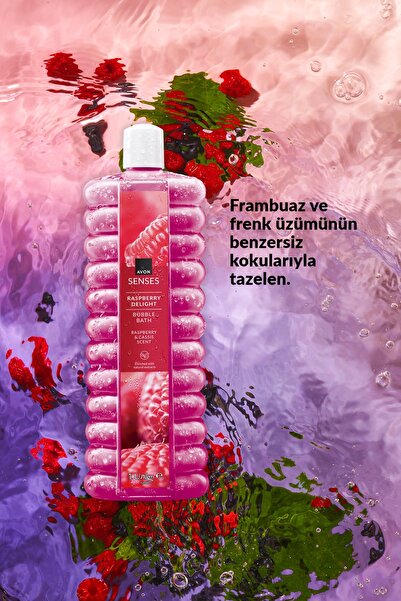 AVON Senses Raspberry Delight Ahududu ve Frenk Üzümü Kokulu Banyo Köpüğü 1 Lt.