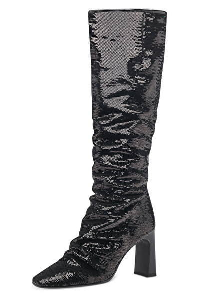 Tamaris Damen Elegante Stiefel 1-25057-41 Schwarz 001 Black Textil/Synthetik mit TOUCH-IT & Anti-Slide/Anti