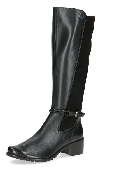 Caprice Damen Elegante Stiefel 9-25600-43 Schwarz 019 Black Comb Leder und Textil mit CAP Airmotion