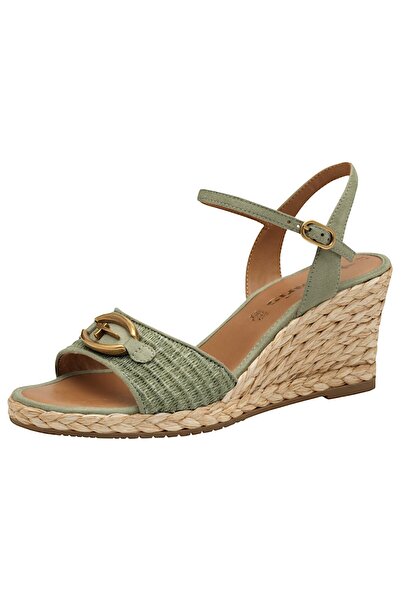 Tamaris Damen Sandalen 1-28339-44 Grün 771 Sage Textil/Synthetik ANTISLIDE Ab...