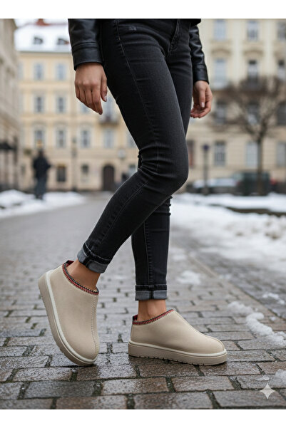 Bukond Women's Luxury Suede Fur-Lined Winter Slippers Shoes