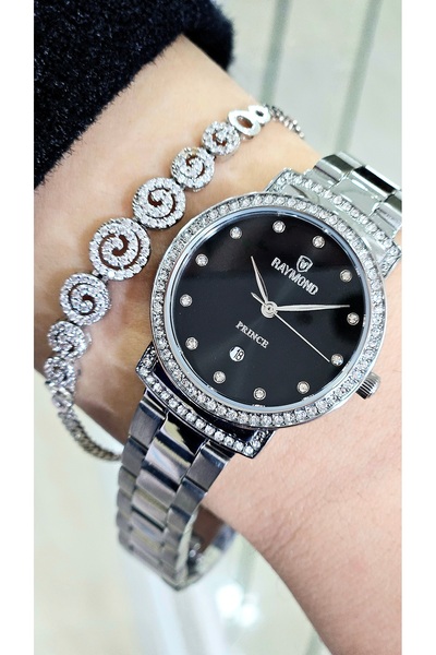 Raymond Rym-213058L Quartz Women's Watch - 2 Years Warranty Ss-Bk