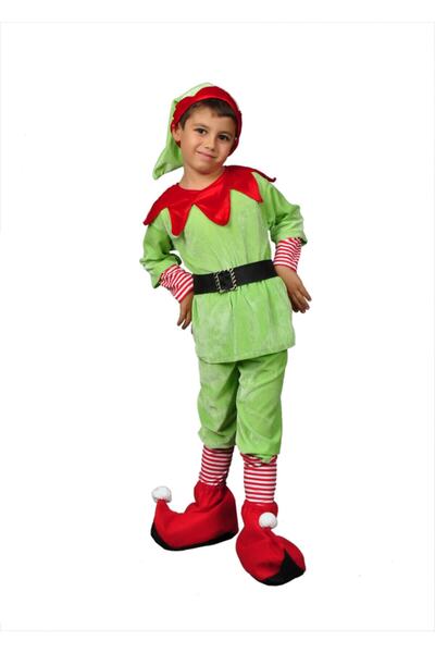 Annee Bakk Yılbaşı Cini Çocuk Kostümü Elf Kıyafeti