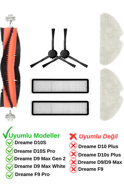 RotRever Set de accesorii pentru mop, perie de schimb compatibilă Dreame D10S...