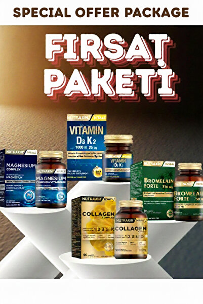 Nutraxin Fırsat Paketi Magnezyum + D3K2 + Kolajen + Bromelain forte : Pharmasya