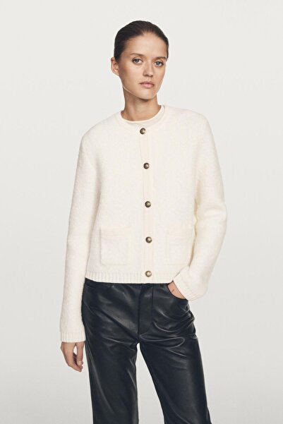 Massimo Dutti Dore düğmeli kısa hırka