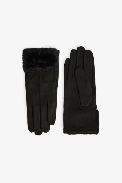 Penti Black Martina Faux Suede Gloves