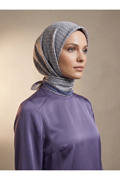 Armine Nostalji Serisi - Geometrik Desenli İpek Eşarp