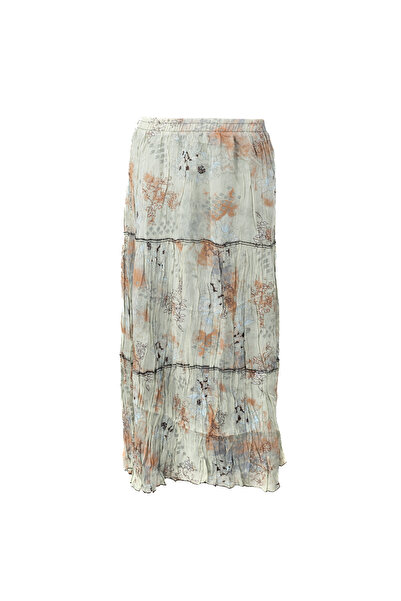 Oppland Fusta din șifon căptușită pentru femei, cu imprimeu cu flori de primă...