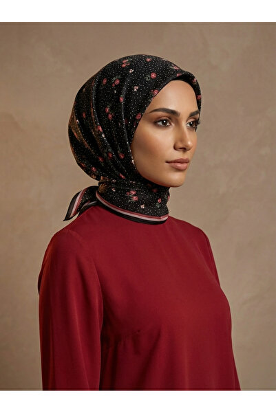 Armine Nostalji Serisi - Çiçek Desenli İpek Eşarp