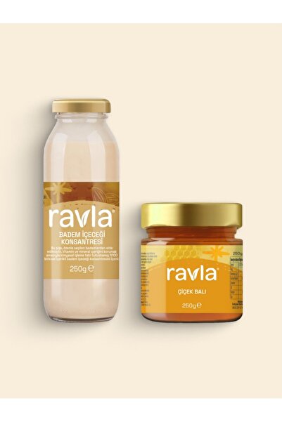 Ravla 2'li Ürün - Badem Içeceği Konsantresi - 250g / Çiçek Balı - 250g