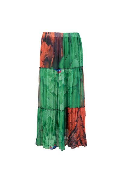 Oppland Fustă din șifon căptușită premium pentru femei, cu model floral, în t...