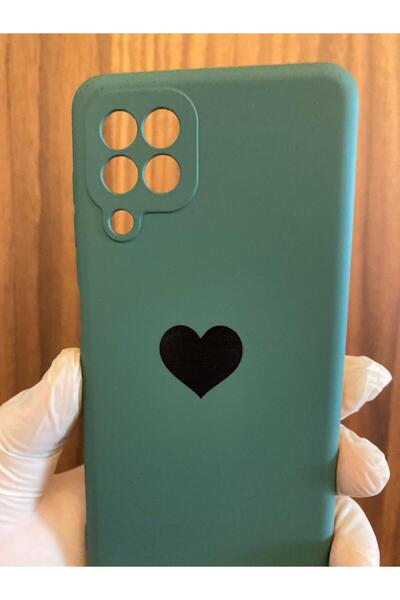 Newon حافظة هاتف سامسونج جالاكسي A22/M22/M32 4G مطبوع عليها قلب كاكي من الداخ...