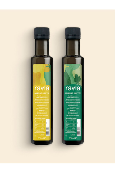 Ravla 2'li Ürün - Ravla Ananas Sirkesi - 250ml / Ravla Enginar Sirkesi - 250ml