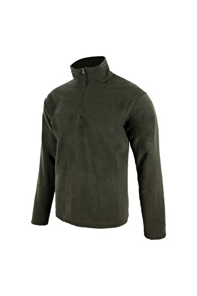 Tough Challenger Outdoor Polar Coat Khaki Half Zipper Non-Pilling Men's Coat ...