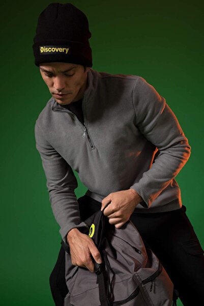 DeFacto Regular Fit Zippered Mock Neck Half-Zip Fleece Sweatshirt Y3996Az22Au