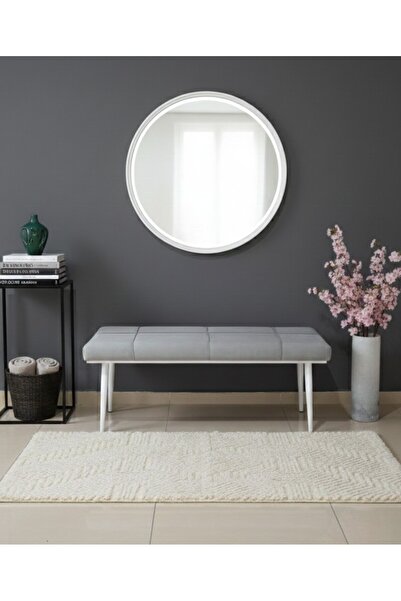 ÖZCAN METAL Beyaz Metal Ayaklı Metal Kasalı Bench Mutfak Salon Antre Yatak Od...