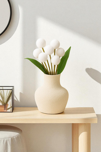 LUNAVA Terra Vazo Dekoratif - Bohem & İskandinav Tarz, Modern Minimalist Obje | 18cm