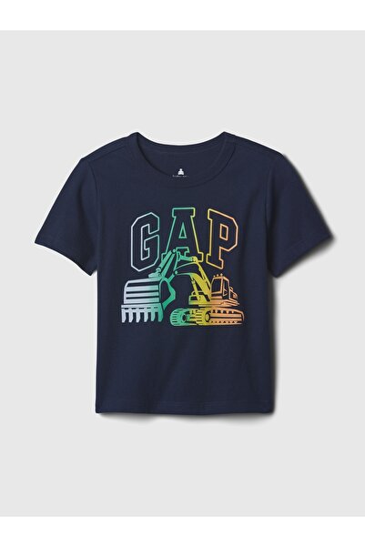 GAP Erkek Bebek Lacivert Mix and Match Grafikli T-Shirt