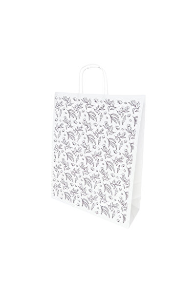 Papette Set of 100 Kraft Paper Bags with Floral Pattern Graphite Garden 32 x ...