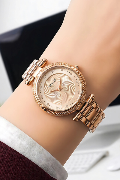Ferrucci Kadın Kol Saati Rose Gold Çelik Kordon Çelik Kasa FC.14337M.03 sdfer110