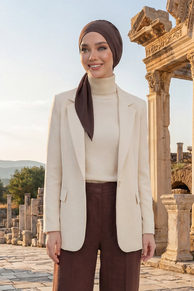 Aisha's Design بونيه سهل الاستخدام، بني، B-49