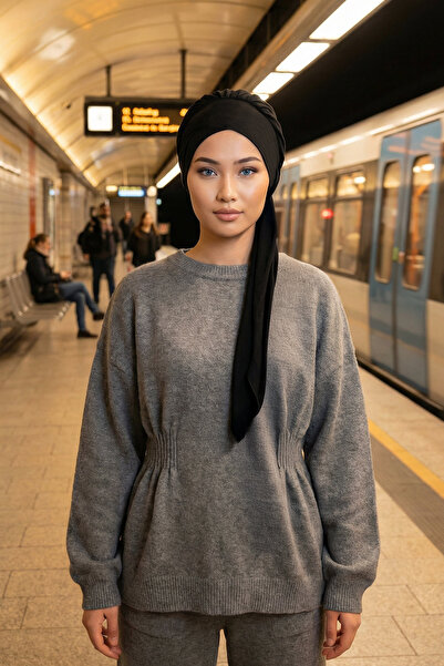 Aisha's Design بونيه سهل الاستخدام، أسود، B-49