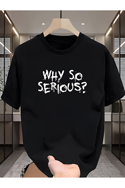 Medinenur Βασικό μπλουζάκι με λεπτομέρειες για το "Γιατί τόσο σοβαρό"