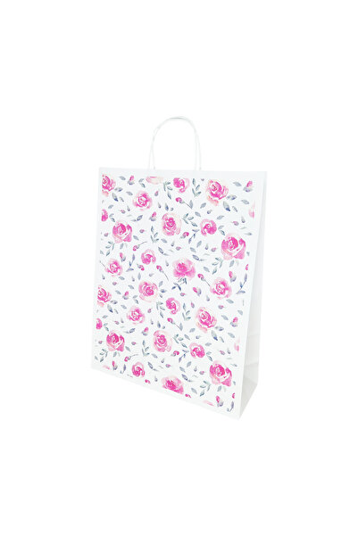 Papette Set 100 buc Pungă Hârtie Kraft cu Model Floral Rose Petal 32 x 41(H) ...