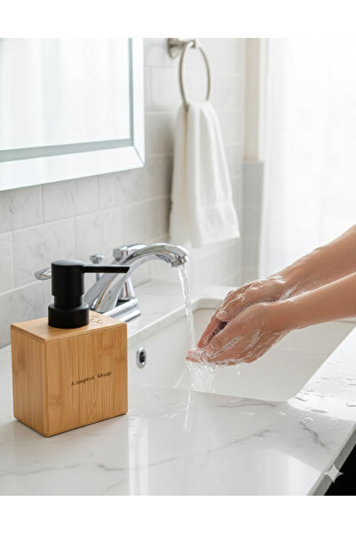 kamptek kamp teknolojisi Ahşap Atolyesinden Natural Gerçek Bambu Sıvı Sabunluk 100 ml