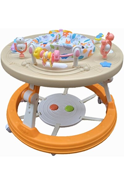 REXA R مشاية وحاملة أطفال دائرية 360 درجة مصنوعة من القطن والبلاستيك مع لعبة